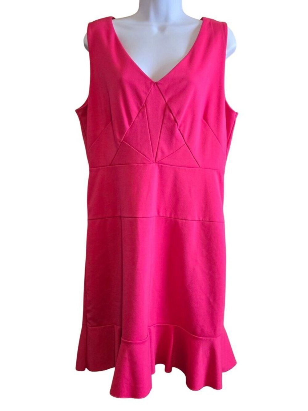 Sleeveless Fuchsia Dress With Ruffled Hem romance date night garden party